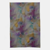 Farbige Textur mit Flecken, kleine geometrische Fo Geschirrtuch (Vertikal)