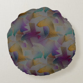 Farbige Textur mit kleinen chaotischen geometrisch Rundes Kissen