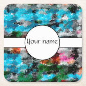 Farbige Textur Rechteckiger Pappuntersetzer (Vorderseite)