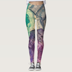 Farbige Texturierte Alkoholtupfer Abstrakte Kunst Leggings