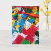 Farbige tibetische Gebetsfahnen - Tibet Karte (Gelbe Blume)