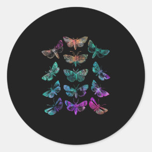 Farbige Tie-Dye-Druck Schmetterling Regenbogen Hip Runder Aufkleber
