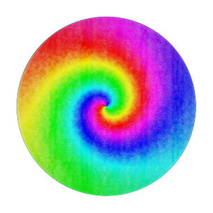 Farbige Tie Dye Regenbogen Wirbel Hippie Boho Schi Schneidebrett