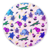 Farbige Tierausdrucke Keramikknauf (Vorderseite)