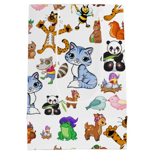 Farbige Tiere Mittlere Geschenktüte (Rückseite)
