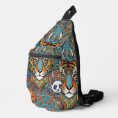 Farbige Tiermandala – Boho-Tier Crossbody Bag (Rechte Ecke)