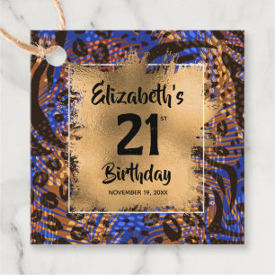 Farbige Tierwerbung 21. Geburtstag Personalisiert Geschenkanhänger