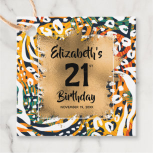 Farbige Tierwerbung 21. Geburtstag Personalisiert Geschenkanhänger
