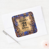 Farbige Tierwerbung 21. Geburtstag Personalisiert Quadratischer Aufkleber (Umschlag)