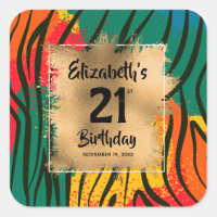 Farbige Tierwerbung 21. Geburtstag Personalisiert