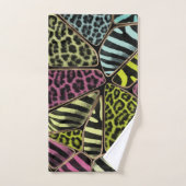 Farbige Tierwerbung - Leopard und Zebra Badhandtuch Set (Handtuch)