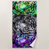 Farbige Tiger Artwork - Cooles Tiger Beach Handtuc Strandtuch (Vorderseite)