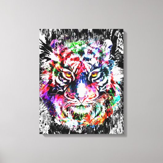 Farbige Tiger Canvas | Big Tiger Art Print Leinwanddruck (Vorderseite)