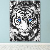 Farbige Tiger Canvas | Tiger Art Leinwanddruck (Insitu (Holzboden))