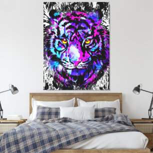 Farbige Tiger Canvas Tiger Art Leinwanddruck
