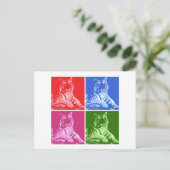 Farbige Tiger Postkarte (Stehend Vorderseite)