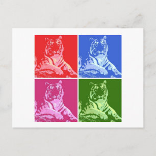 Farbige Tiger Postkarte
