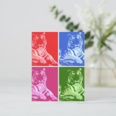 Farbige Tiger Postkarte (Stehend Vorderseite)