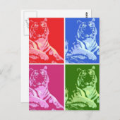 Farbige Tiger Postkarte (Vorne/Hinten)