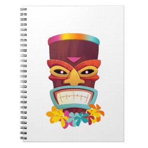 Farbige Tiki und Blume Notizblock