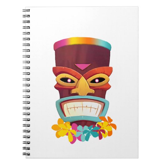 Farbige Tiki und Blume Notizblock (Vorderseite)
