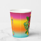 Farbige Tiki und Blume Pappbecher (Rechts)