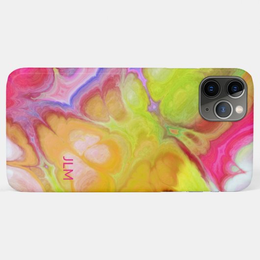 Farbige Tinte Modernes Abstraktes Muster mit Monog Case-Mate iPhone Hülle (Rückseite (Horizontal))