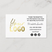 Farbige Tinte Vielen Dank für Ihren Kauf in Gold Visitenkarte (Rückseite)