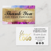 Farbige Tinte Vielen Dank für Ihren Kauf in Gold Visitenkarte (Vorne/Hinten)