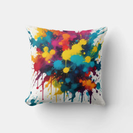 Farbige Tintenkleckse Spritzer Kissen Kissen
