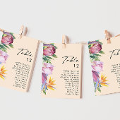 Farbige Tischnummer der tropischen Blumenpfirsiche