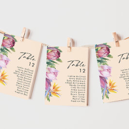 Farbige Tischnummer der tropischen Blumenpfirsiche