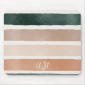 Farbige Tonstreifen aus Erde Monogramm Anfangsbeig Mousepad (Vorne)