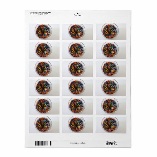 Farbige Toothpicks Labels Adressaufkleber (Vorne)