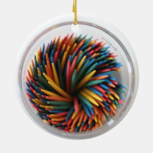Farbige Toothpicks-Verzierung Keramik Ornament