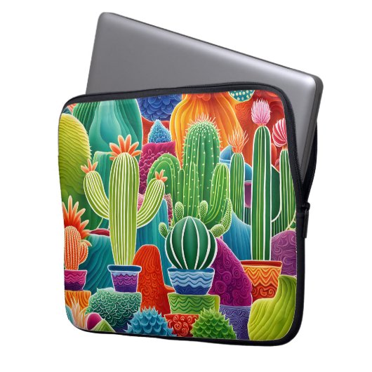 Farbige Töpfe Laptopschutzhülle (Vorderseite Links)