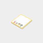 Farbige Töpfe und Blume Post-it Klebezettel (angewinkelt)