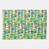 Farbige Töpfe und Kaktusmuster Geschirrtuch (Horizontal)