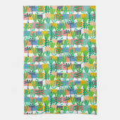 Farbige Töpfe und Kaktusmuster Geschirrtuch (Vertikal)