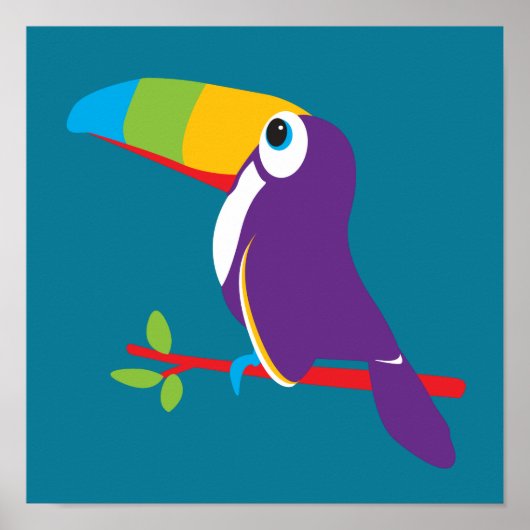 Farbige Toucan-Grafik-Kids Kinderzimmer Art Poster (Vorne)