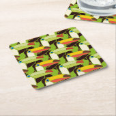 Farbige Toucans 2 Rechteckiger Pappuntersetzer (angewinkelt)