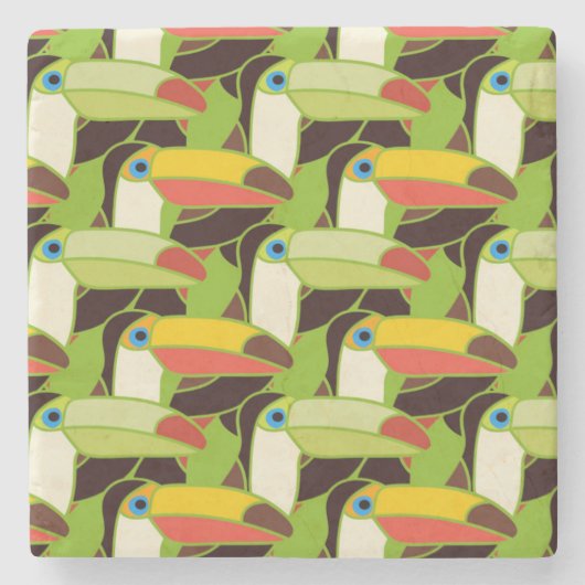 Farbige Toucans 2 Steinuntersetzer (Vorderseite)