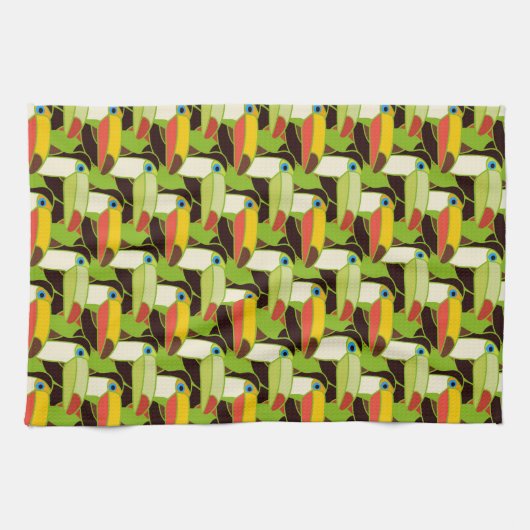Farbige Toucans Geschirrtuch (Horizontal)