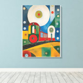 Farbige Train Abstrakt Art Malerei Leinwanddruck (Insitu (Holzboden))