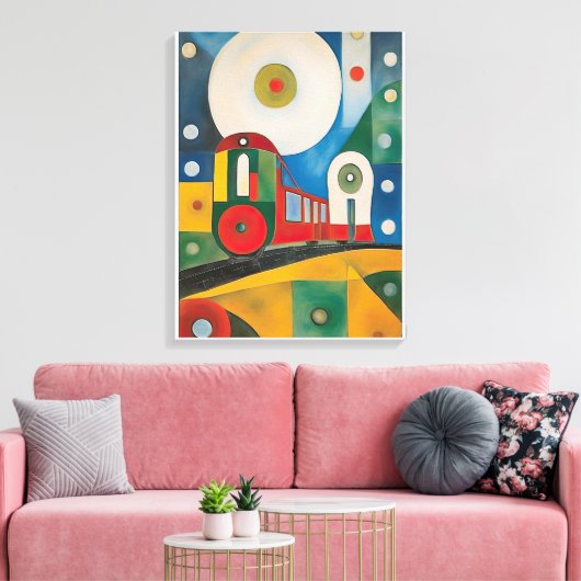 Farbige Train Abstrakt Art Malerei Leinwanddruck (Insitu (Wohnzimmer))