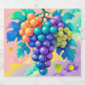 Farbige Trauben Schaumweinetikett (Einzelnes Label)