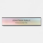 Farbige Trendy Elegante Moderne Vorlage Türschild (Vorderseite )