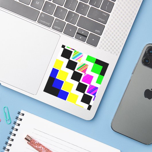 Farbige Treppe Aufkleber (Laptop mit iPhone)