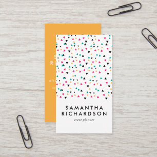 Farbige Triangle Confetti Muster Business Card Visitenkarte