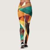 Farbige Triangle-Holzeffekt-Textur Leggings (Rückseite)